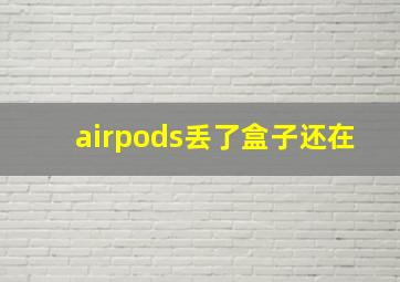 airpods丢了盒子还在