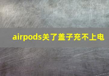 airpods关了盖子充不上电