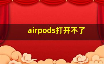 airpods打开不了