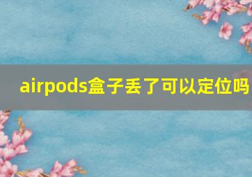 airpods盒子丢了可以定位吗