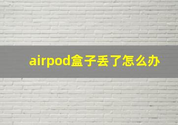 airpod盒子丢了怎么办