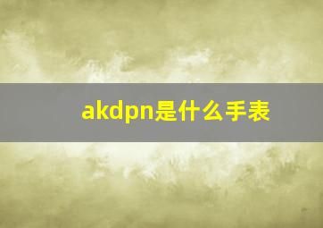 akdpn是什么手表