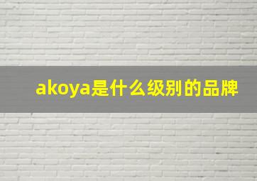 akoya是什么级别的品牌