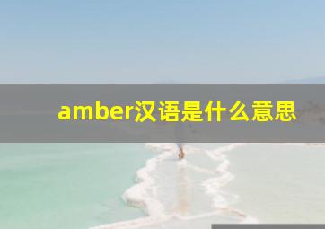 amber汉语是什么意思