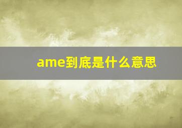 ame到底是什么意思