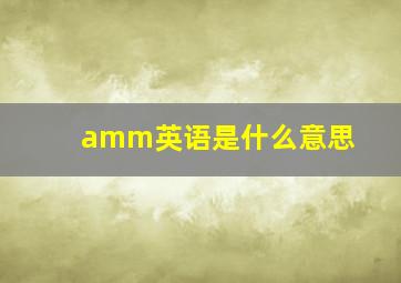 amm英语是什么意思