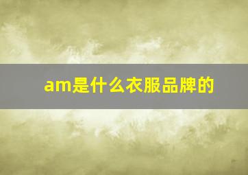 am是什么衣服品牌的