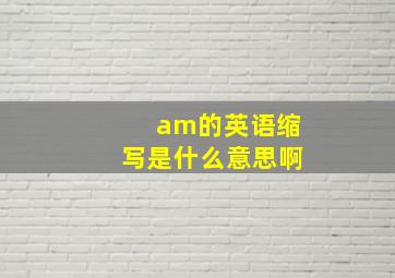 am的英语缩写是什么意思啊