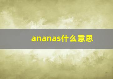 ananas什么意思