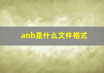 anb是什么文件格式