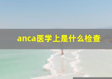 anca医学上是什么检查