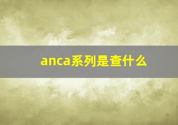 anca系列是查什么