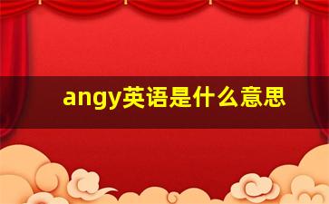 angy英语是什么意思