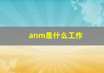 anm是什么工作