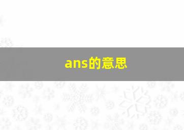 ans的意思