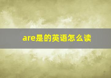 are是的英语怎么读