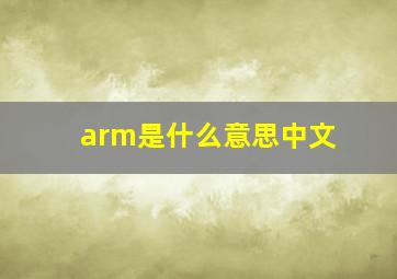 arm是什么意思中文