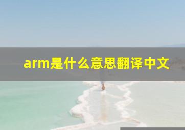 arm是什么意思翻译中文