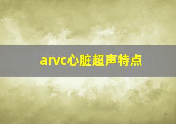 arvc心脏超声特点