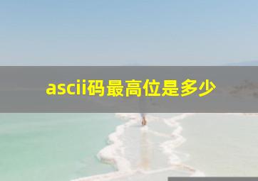 ascii码最高位是多少