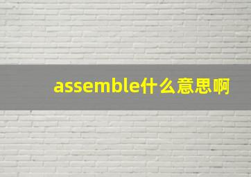 assemble什么意思啊