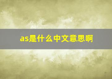 as是什么中文意思啊