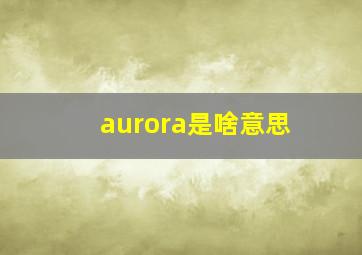 aurora是啥意思