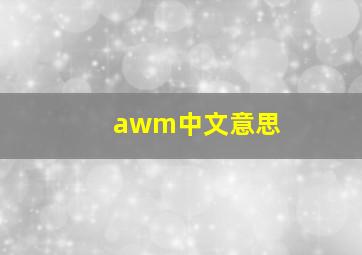 awm中文意思