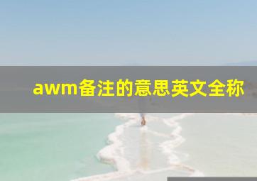 awm备注的意思英文全称