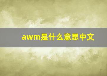 awm是什么意思中文