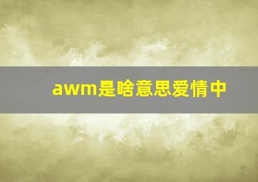 awm是啥意思爱情中