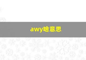 awy啥意思