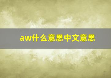 aw什么意思中文意思