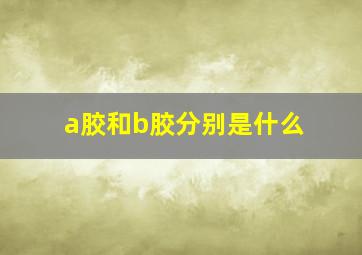 a胶和b胶分别是什么