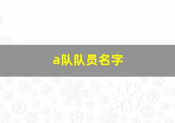 a队队员名字