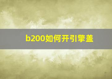 b200如何开引擎盖