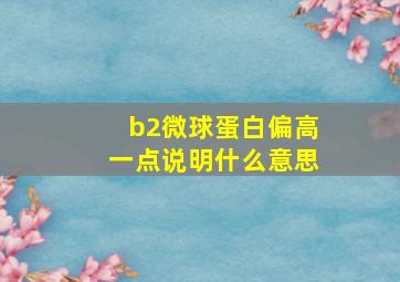 b2微球蛋白偏高一点说明什么意思