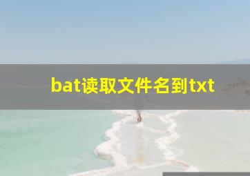 bat读取文件名到txt