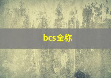 bcs全称