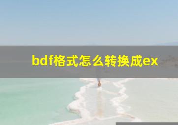 bdf格式怎么转换成ex