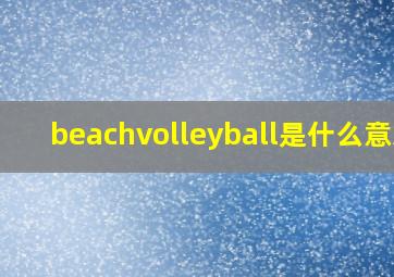 beachvolleyball是什么意思