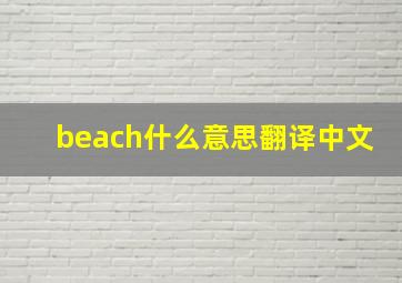 beach什么意思翻译中文