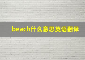 beach什么意思英语翻译