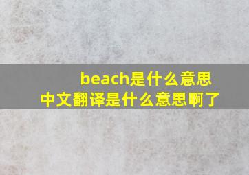 beach是什么意思中文翻译是什么意思啊了