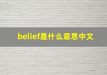 belief是什么意思中文