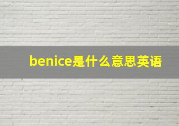 benice是什么意思英语