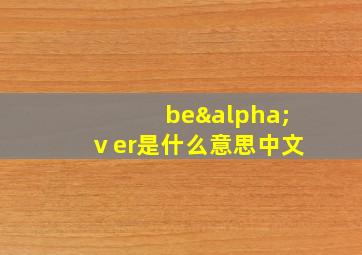 beαⅴer是什么意思中文