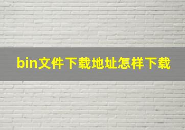 bin文件下载地址怎样下载