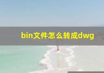 bin文件怎么转成dwg