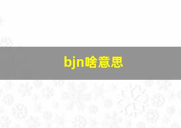 bjn啥意思